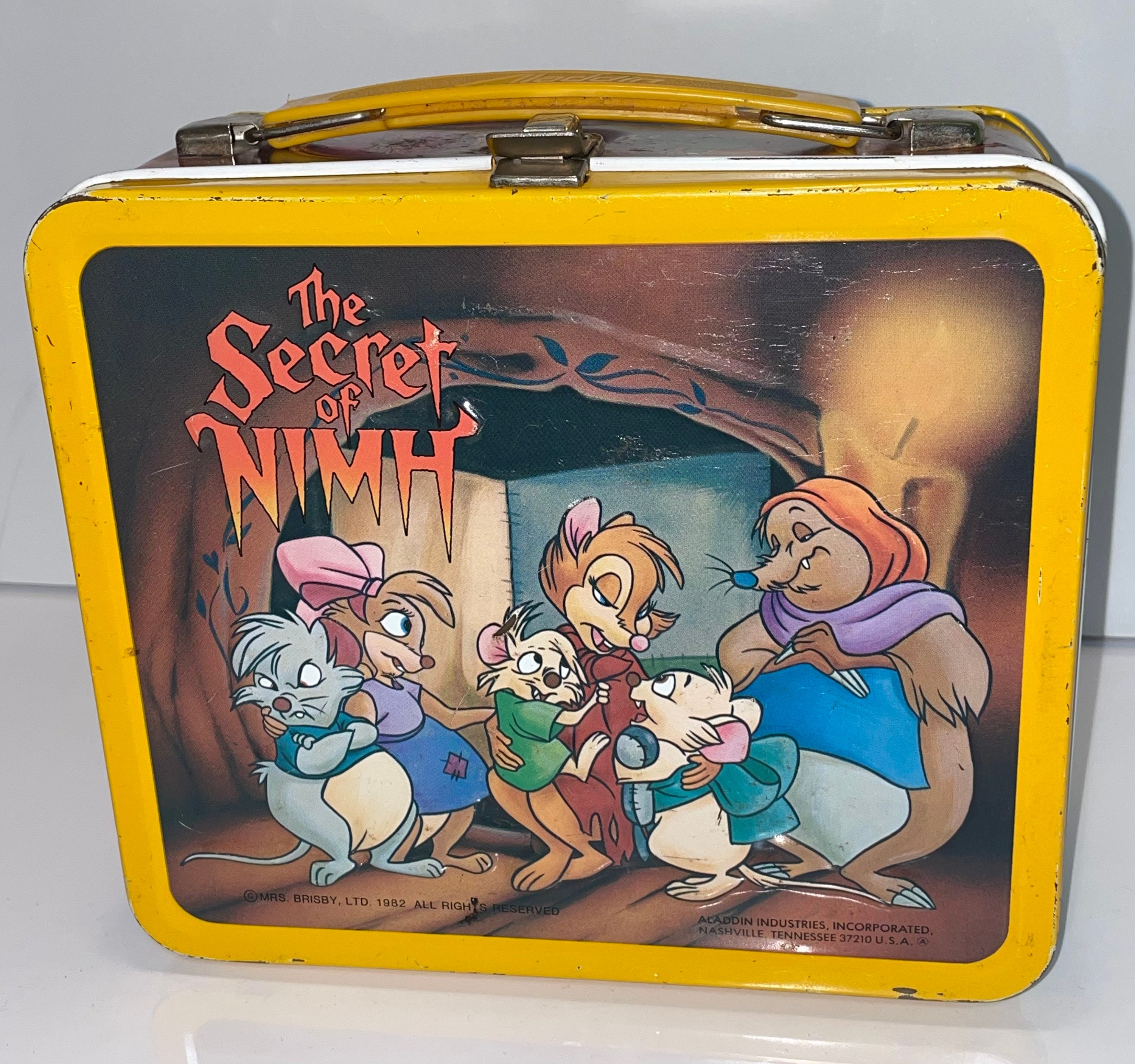 1982 the Secret of Nimh Metal Lunch Box Lunchbox in Excellent