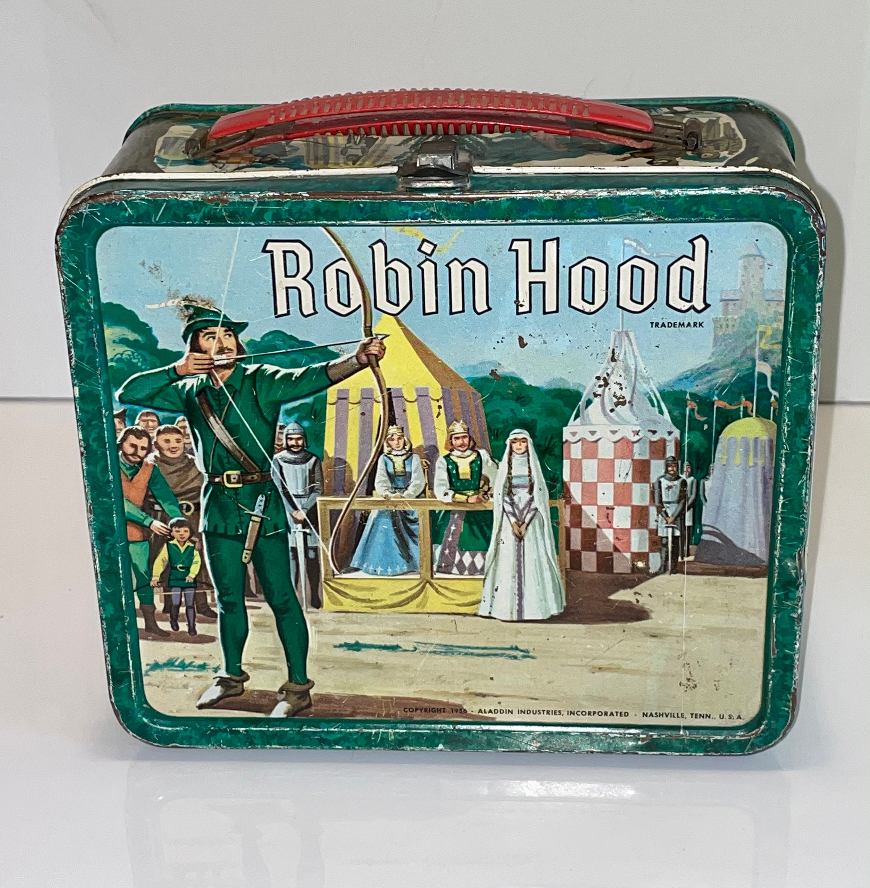 Vintage 1950's Aladdin Industries Robin Hood Metal Lunch Box