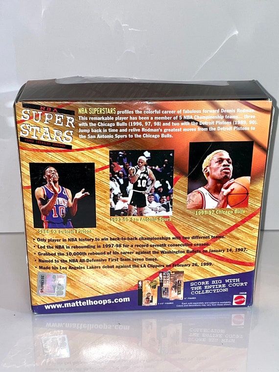 vintage 1999 Mattel hoop highlights History of NBA player Dennis Rodman