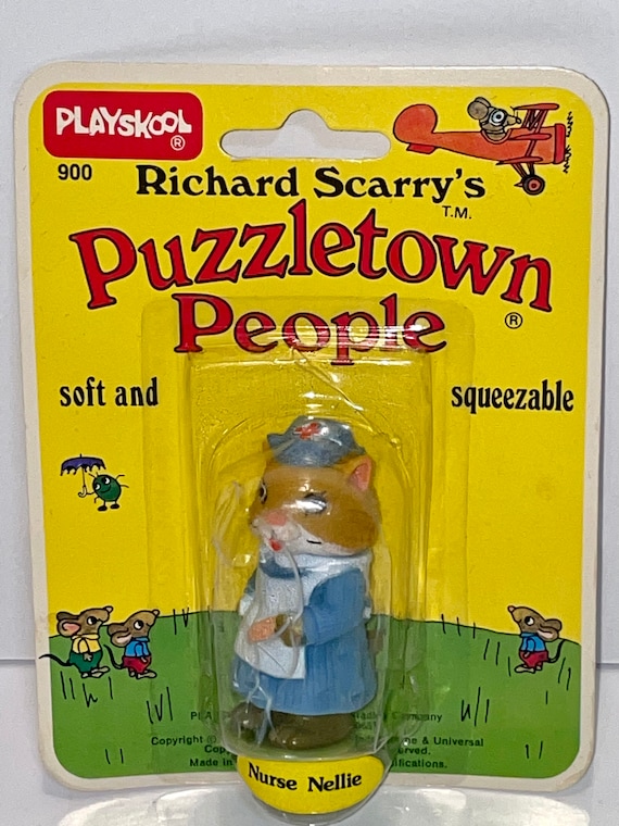 Vintage 1976 Playskool Richard Scarry Puzzletown People Nurse