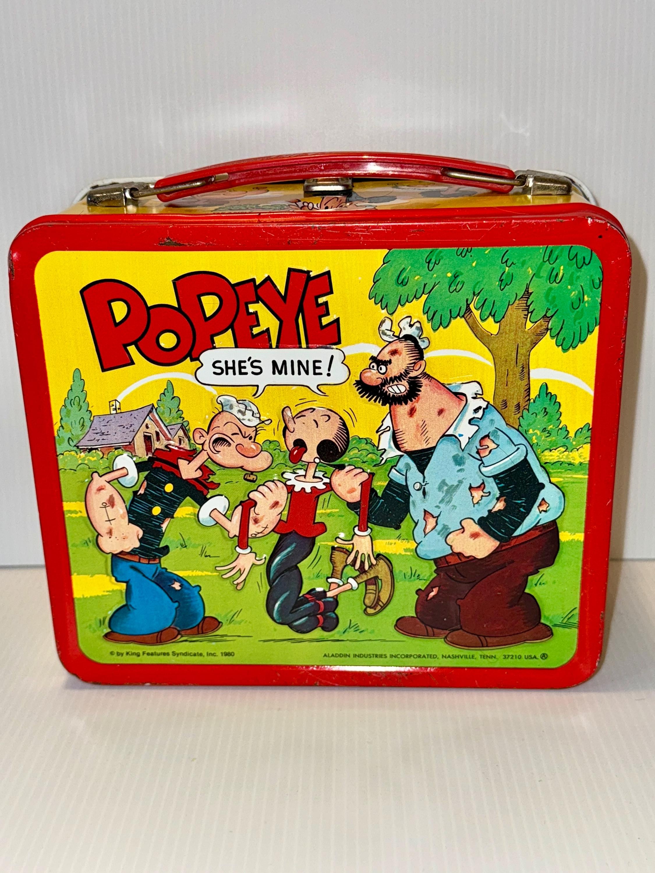 60s ポパイ POPEYE ブリキランチボックス 水筒付き ビンテージ 60s ポパイ POPEYE ブリキランチボックス 水筒付き ビンテージ