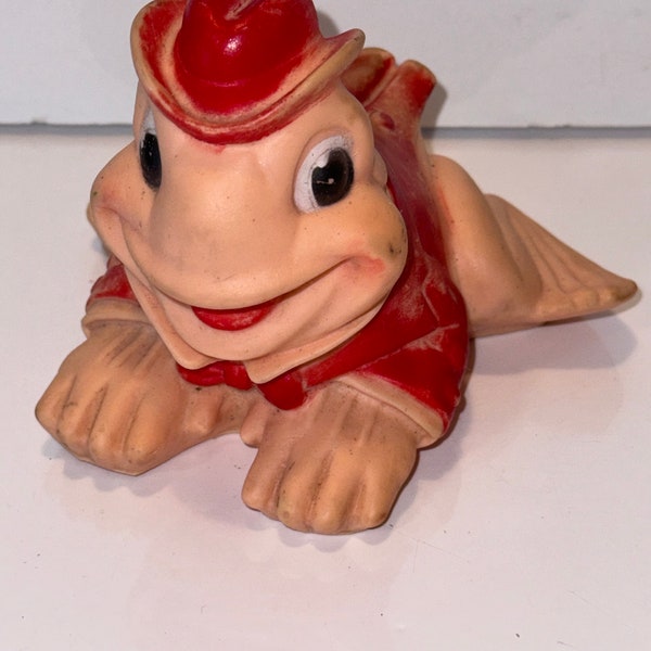 vintage 1950’s frog in hat squeaky toy baby toy