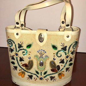 Vintage flat bottom bucket bag purse