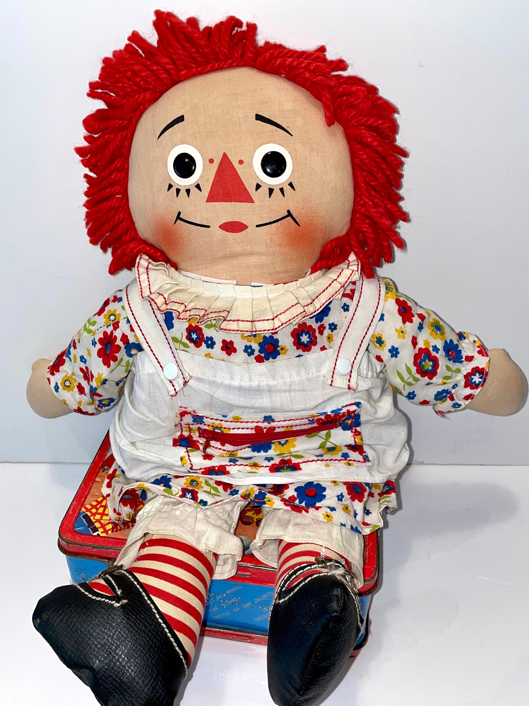 Vintage Knickerbocker Raggedy Ann Rag Doll Large Dress up