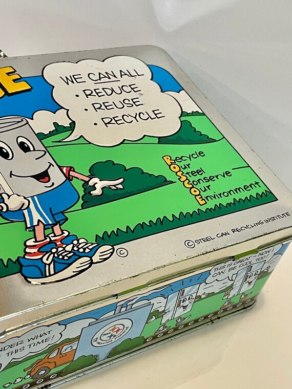 Vintage Rare Recycle With Roscoe American Steel Promo Lunch Box