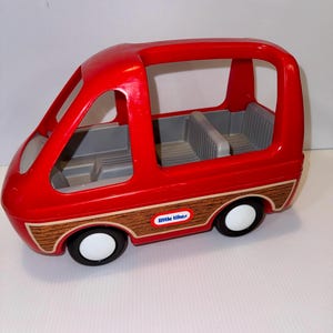 vintage little tikes doll house dollhouse red mini can with wood paneling decals