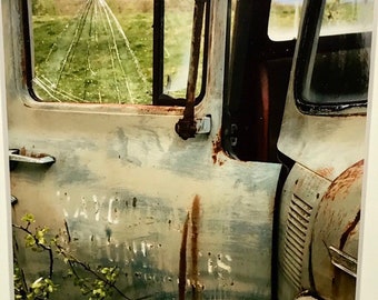 Archival matted art print of original photograph from my Americana series vintage junkyard cars and trucks photo