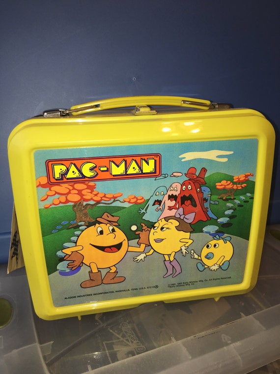 Vintage 1983 Aladdin Midway Pac Man Video Game Plastic Lunch Box and  Thermos Dead Store Stock RAD 