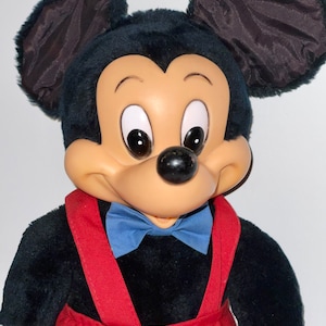 vintage Walt Disney Mickey Mouse 16 inch plush toy with rubber face hands and feet. RARE