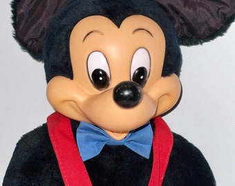 vintage Walt Disney Mickey Mouse 16 inch plush toy with rubber face hands and feet. RARE