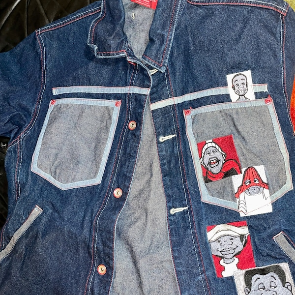 Vintage 1990’s platinum FUBU denim fat Albert jean jacket