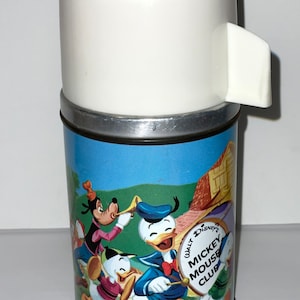 vintage Disney Mickey Mouse club metal Aladdin thermos with glass liner
