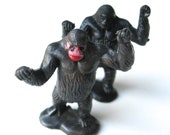 2 Vintage Gorillas Figurine Plastic Animals