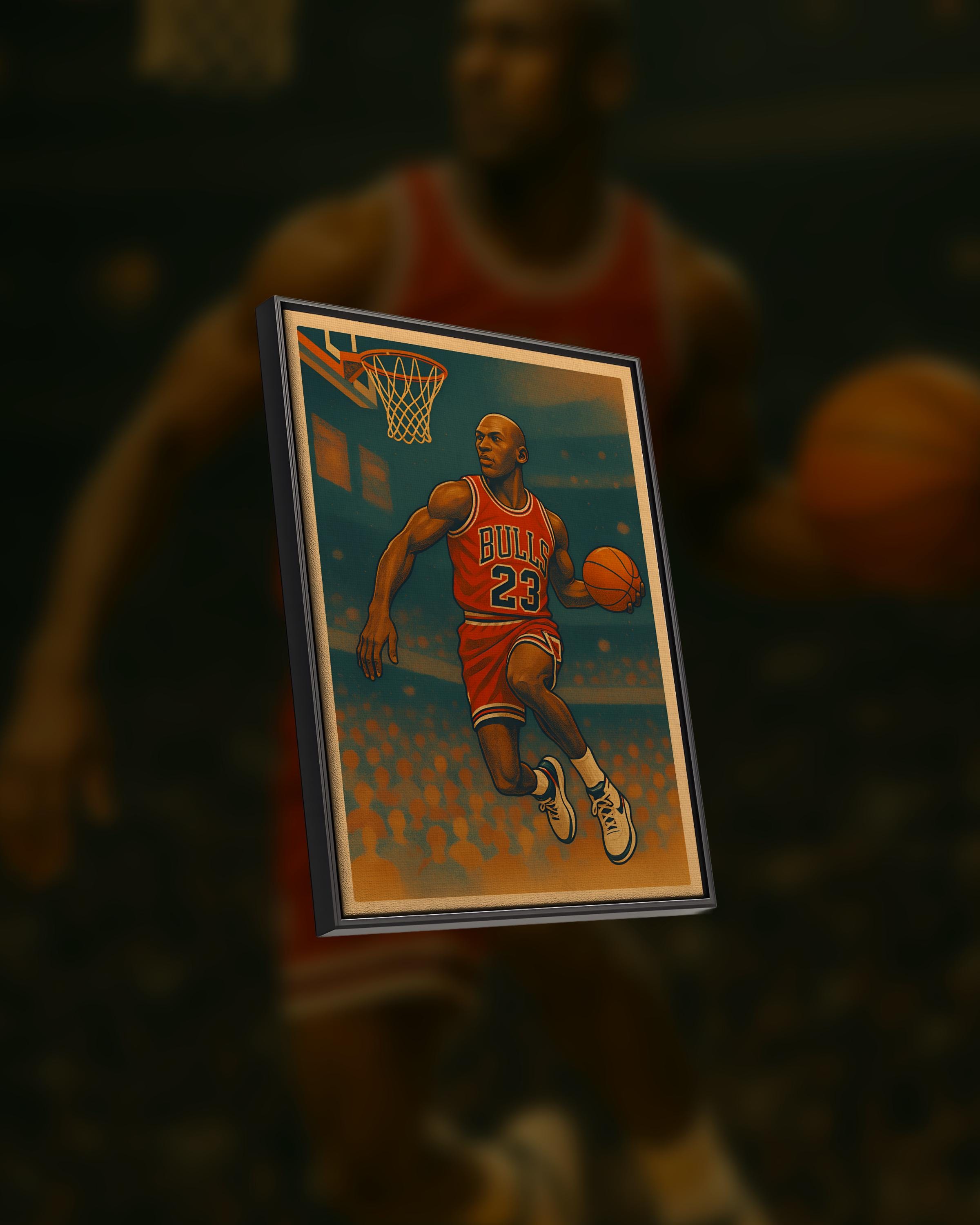 Michael Jordan Free Throw Dunk Poster