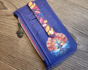 Tree of Life Purse Pal Wallet – Purple Faux Leather with Acorn Charm