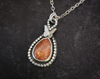 Butterfly Effect Manifestation Necklace – Sterling Silver & Sunstone Talisman