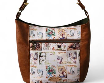 Viking Saga Shoulder Bag: Odin Print Faux Leather Norse Mythology Purse
