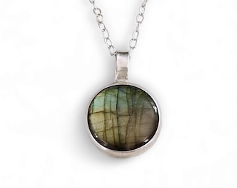 Labradorite Viking Ship Necklace: Sterling Silver Norse Pendant