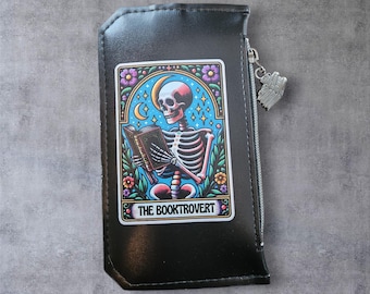 Booktrovert Wallet – Tarot Art Skeleton Purse Pal for Spicy Book Lovers