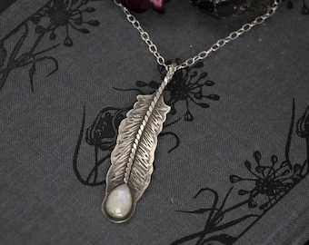 Lunar Flight Pendant | Sterling Silver Moonstone Rune Necklace