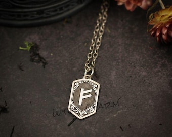 Viking Rune Charm Necklace - Custom Sterling Silver Runic Pendant
