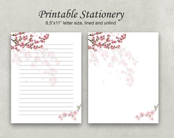 beautiful paper for writing PRINTABLE Stationery, Floral Printable Paper, Botanical Letter Writing Paper, Writing Set, Notepaper, Penpal
