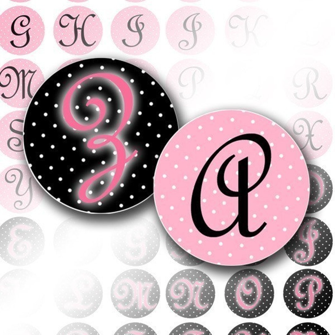 Alphabet Letters Digital Collage Sheets Bottle Cap Images 1 Inch Circle ...
