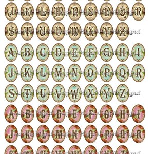 1 Inch Digital Art Cameo Digital Collage Alphabet Letters Jewelry ...