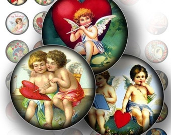 Valentine digital collage sheets bottle cap images 1 inch circle digital art Victorian jewelry making paper supplies (130) BUY 3 GET 1 FREE