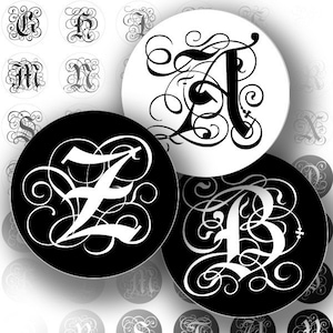 Letras del alfabeto hoja de collage digital monograma tapa de botella círculos de 1 pulgada descargar joyería haciendo suministros de papel (127) COMPRAR 3 OBTENER 1 GRATIS
