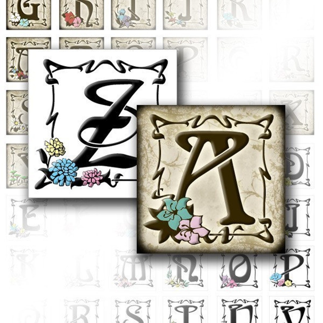 Digital Collage Sheet Download Art 1 in Scrabble Tile Vintage Alphabet ...