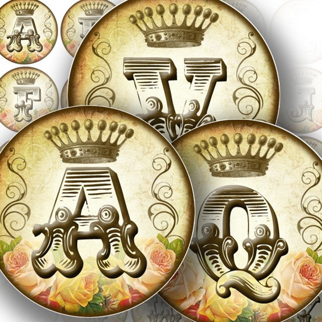 Digital Collage Sheet Download Art Image Vintage Alphabet Letter ...
