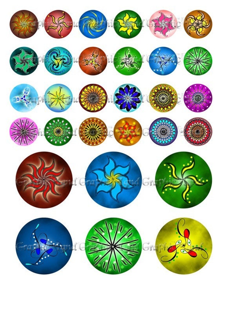 Bottle Cap Images 1 Inch Circles Art Digital Collage Sheet Etsy UK