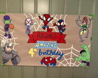 Spidey and his amazing friends birthday banner