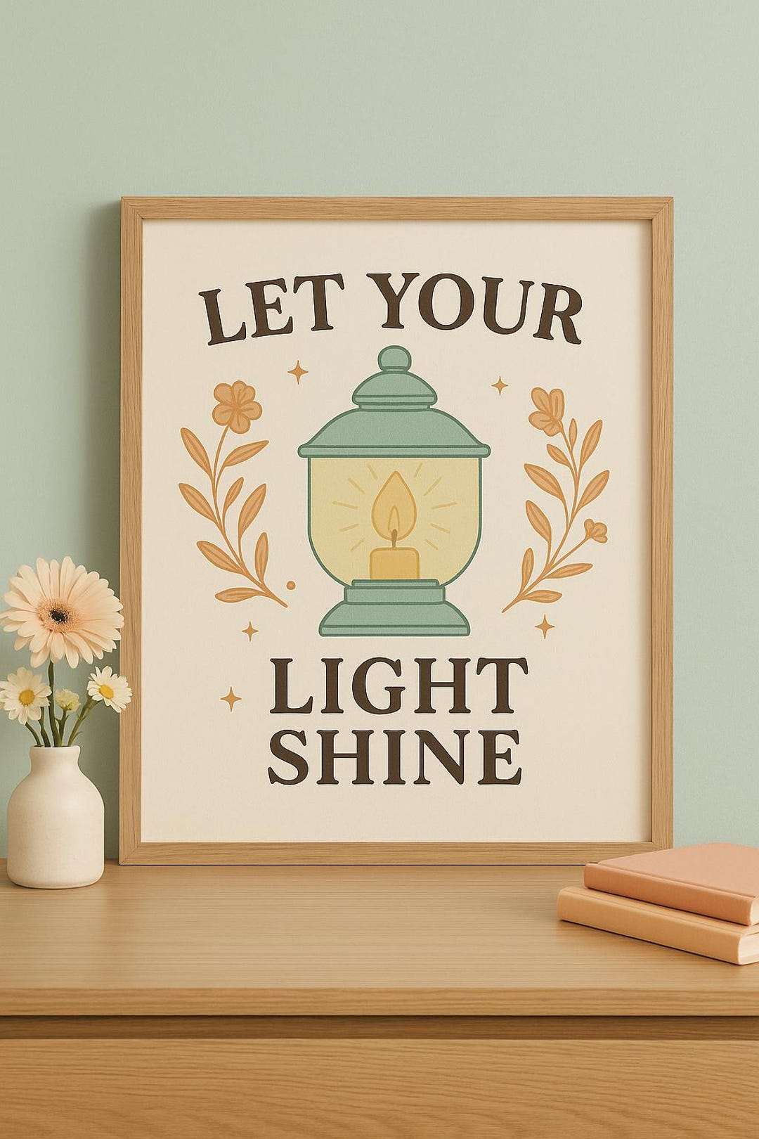 Let Your Light Shine – Floral Lantern Printable Wall Art – Digital ...