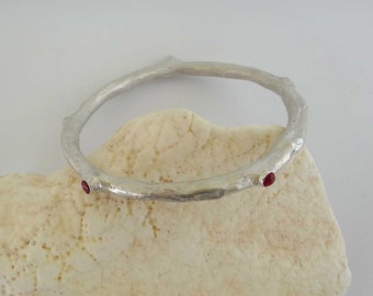 960 Sterling silver bangle ruby bracelet