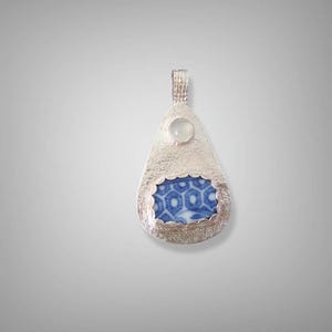 Chaney and White Moonstone Fine Silver Pendant