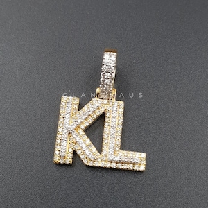Pingente de Hip Hop com Letra Personalizada, Personalize Sua Letra da Sorte, Pingente de Número de Hip Hop Masculino, Pingente de Moissanite, Joias de Hip Hop Ice Out