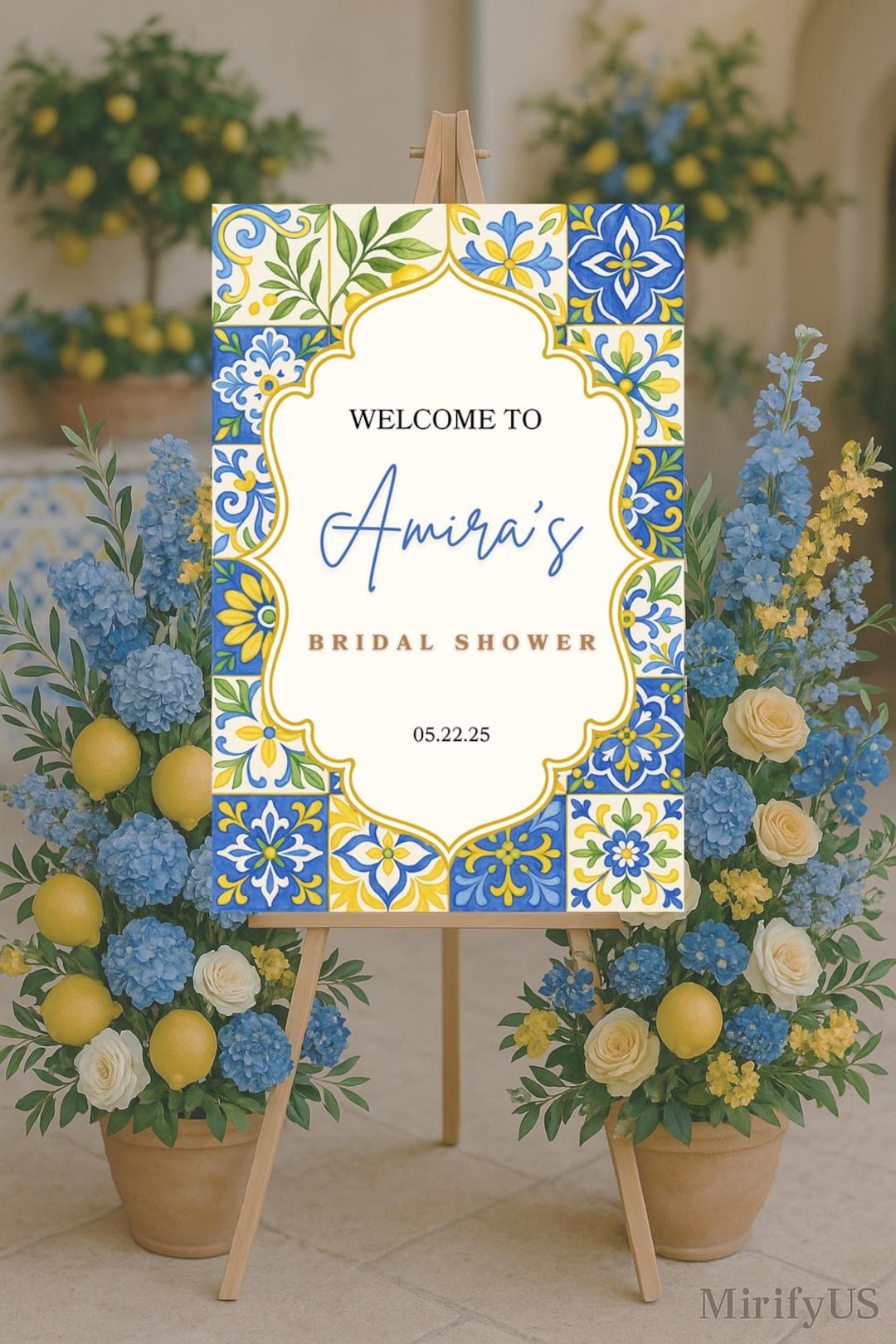 Amalfi Coast Wedding Welcome Sign – Editable Canva Template - Etsy
