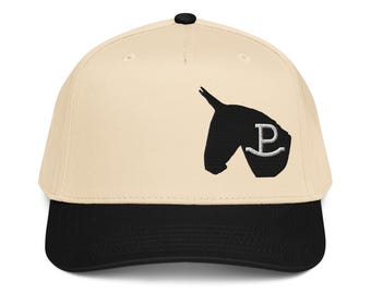 5 panel cap - Rockin P Mule Head - Black