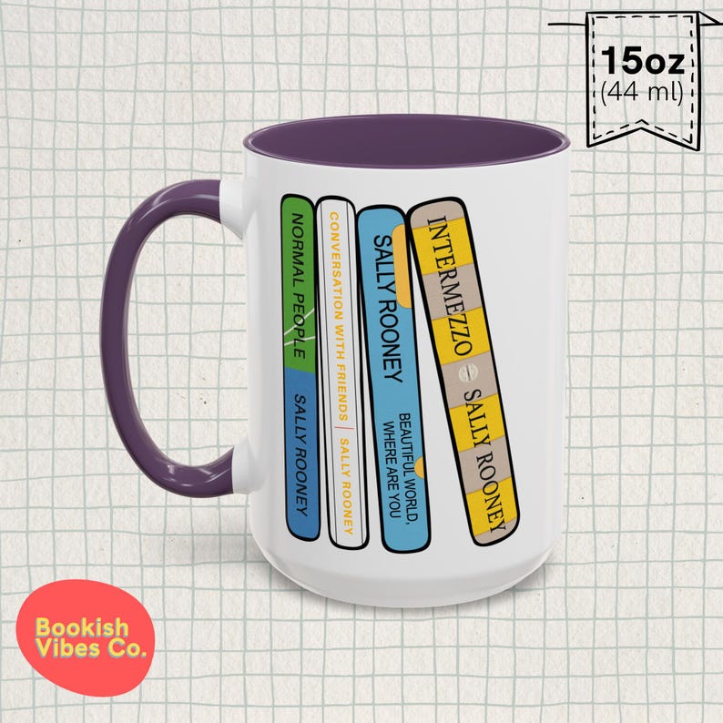Taza con lomos de libro de Sally Rooney: un regalo para los amantes de los libros imagen 6