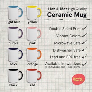 Custom Book Spine Book Stack Mug, Personalized Gift for Readers image 9