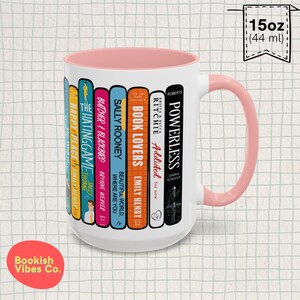 Custom Book Spine Book Stack Mug, Personalized Gift for Readers image 8