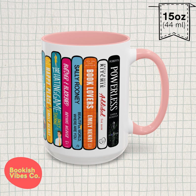 Custom Book Spine Book Stack Mug, Personalized Gift for Readers image 8