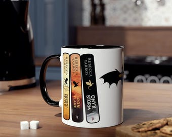 Tazza con dorso del libro della quarta ala: regalo fantasy della serie Empyrean