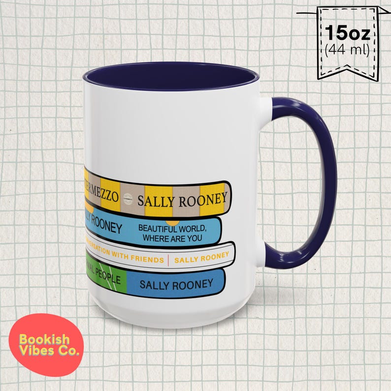 Taza con lomos de libro de Sally Rooney: un regalo para los amantes de los libros imagen 8