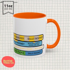 Taza con lomos de libro de Sally Rooney: un regalo para los amantes de los libros imagen 4