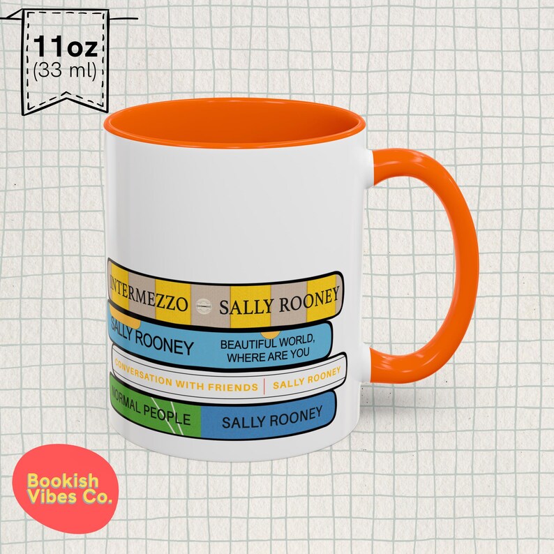 Taza con lomos de libro de Sally Rooney: un regalo para los amantes de los libros imagen 4