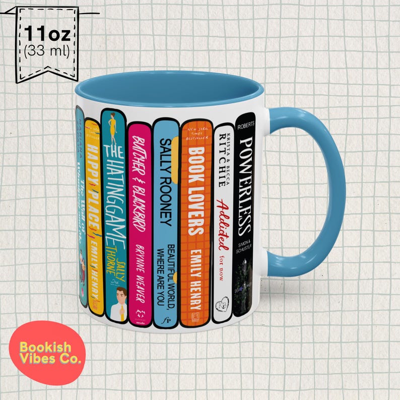 Custom Book Spine Book Stack Mug, Personalized Gift for Readers image 4