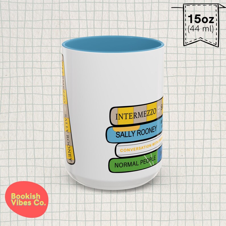 Taza con lomos de libro de Sally Rooney: un regalo para los amantes de los libros imagen 7